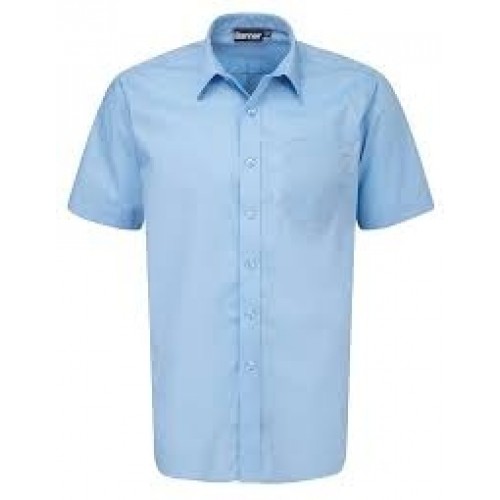 Boys School Shirts - Pale Blue - Short Sleeve