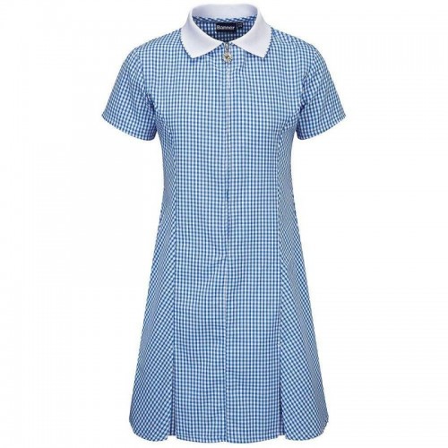 Summer Dress - Gingham design, Royal Blue/White 