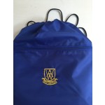 West Ashtead blue  PE bag with logo 