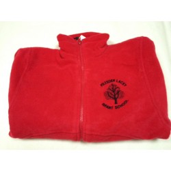 Red EMBROIDERED LOGO Fleece Jacket