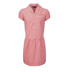 Summer Dress - Gingham design, Red/White (Check Collar)
