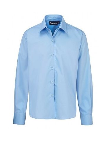 Girls School Shirts - Pale Blue - Long Sleeve