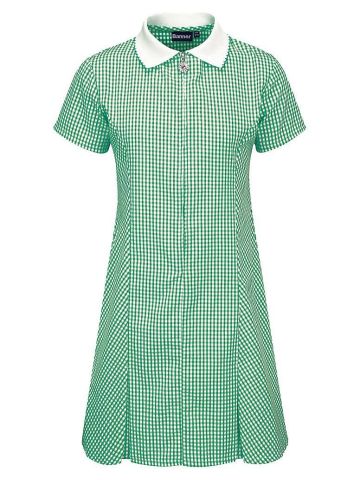 Summer Dress – Gingham design, Green/White