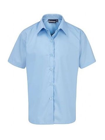 Girls School Shirts - Pale Blue - Short Sleeve